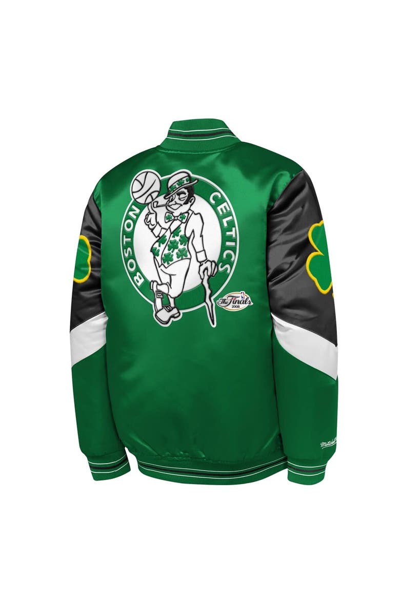Mitchell & Ness Youth Mitchell & Ness  Green Boston Celtics Throw It Back Heavyweight Full-Zip Satin Jacket, Alternate, color, Green