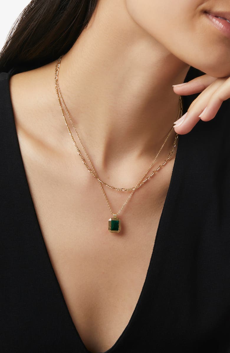 Ana Luisa Layered Necklace Set - Temple Green, Alternate, color, Gold