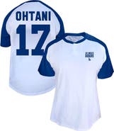 PROFILE Women's Profile Shohei Ohtani White Los Angeles Dodgers Plus Size Name & Number Raglan Henley T-Shirt