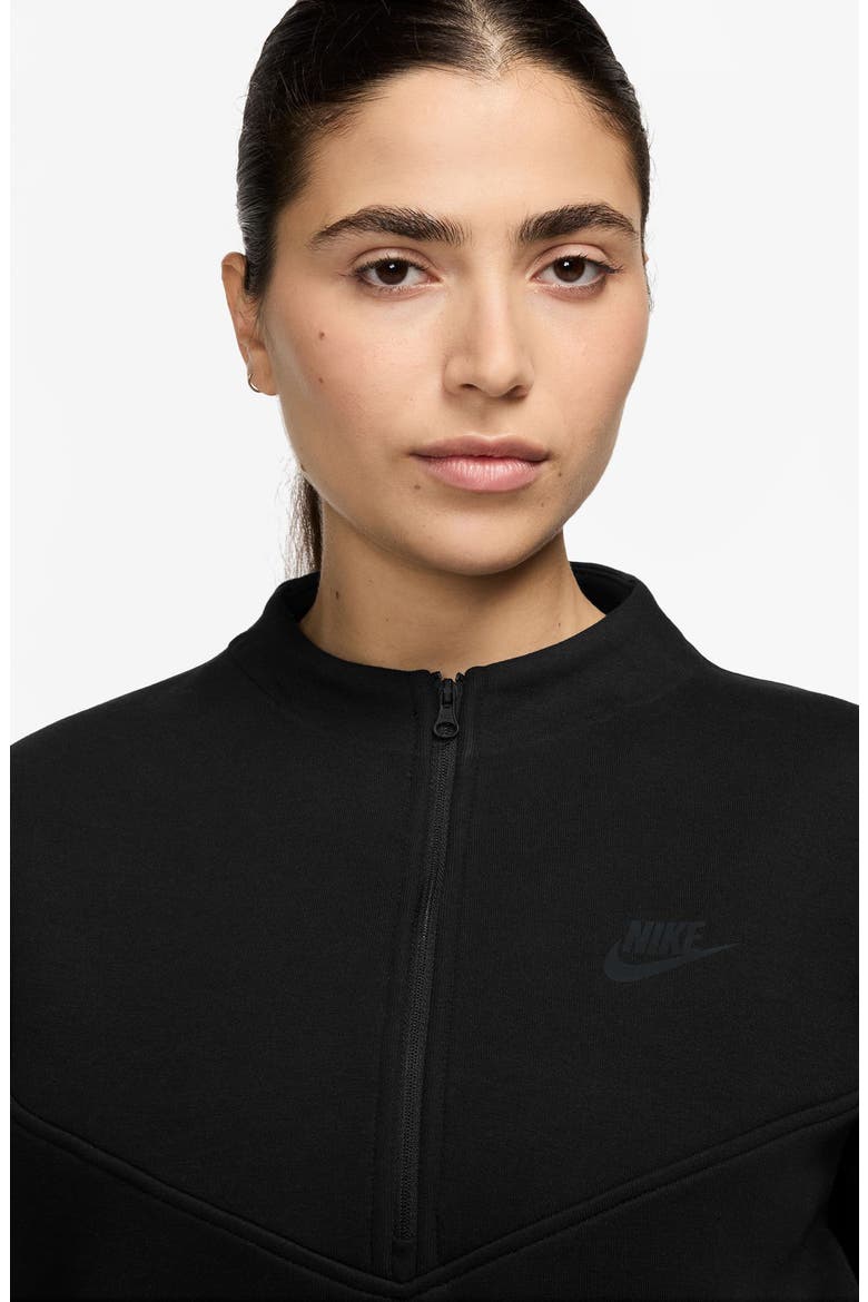 Logo Tech Fleece Quarter-Zip Top, Alternate, color, 010 BLACK/BLACK