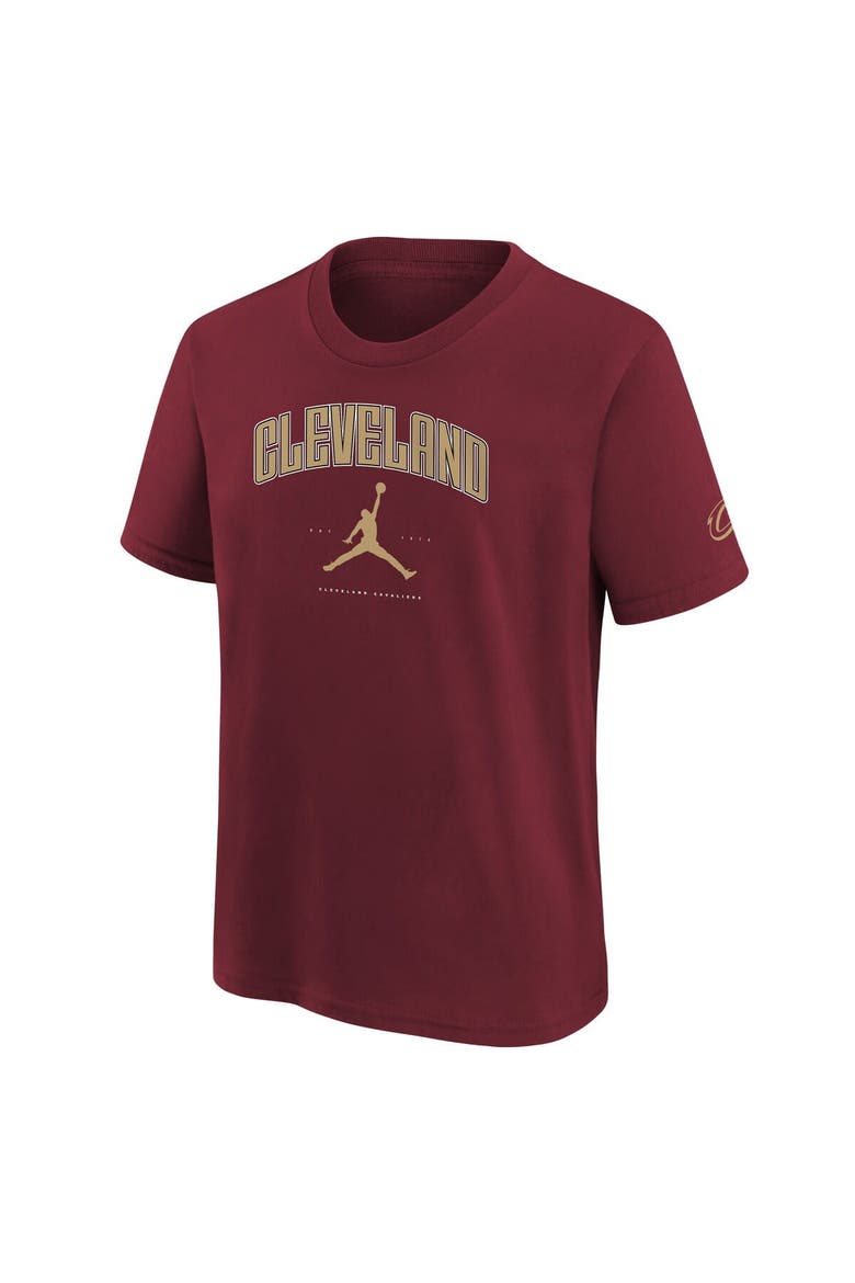 Youth Jordan Brand Wine Cleveland Cavaliers Essential Cities T-Shirt, Alternate, color, Wine