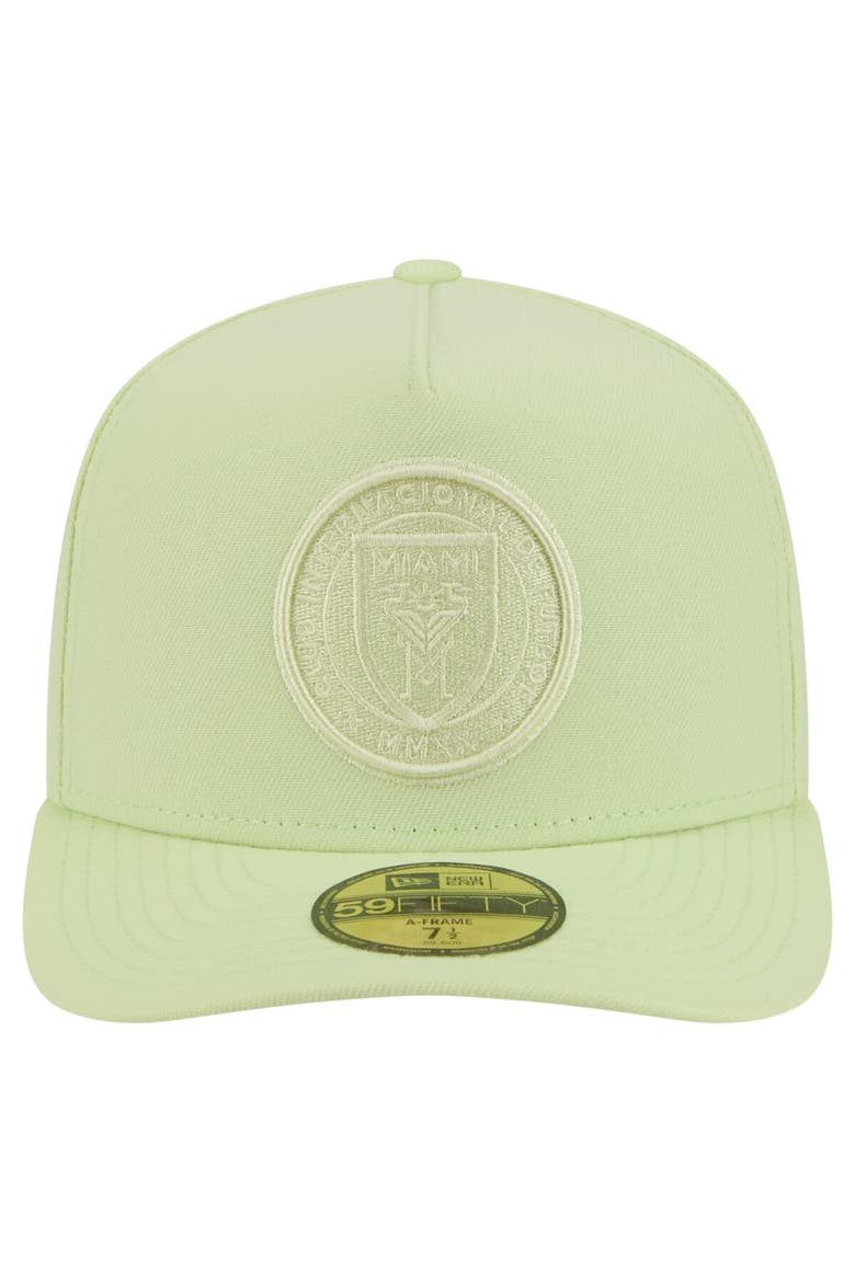 Men's New Era Green Inter Miami CF Color Pack A-Frame 59FIFTY Fitted Hat, Alternate, color, Green