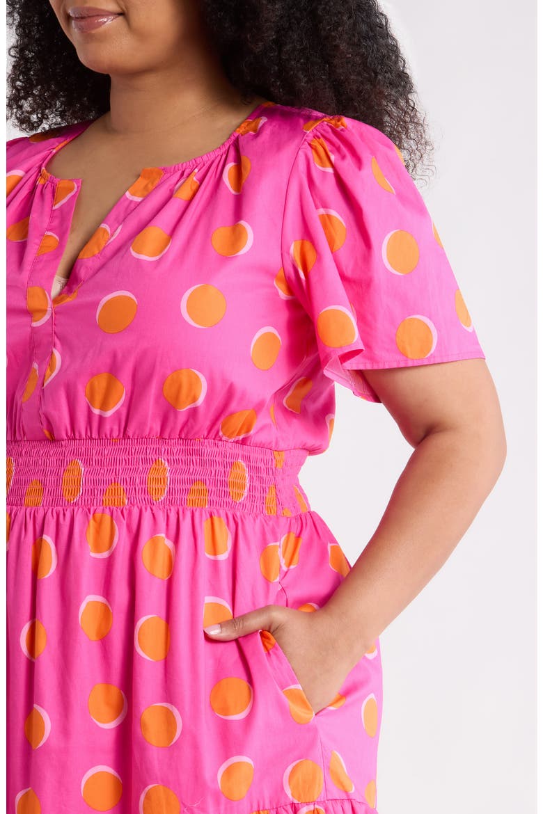 Jolene Print Tiered Maxi Dress, Alternate, color, FUCHSIA-ORANGE-DOT