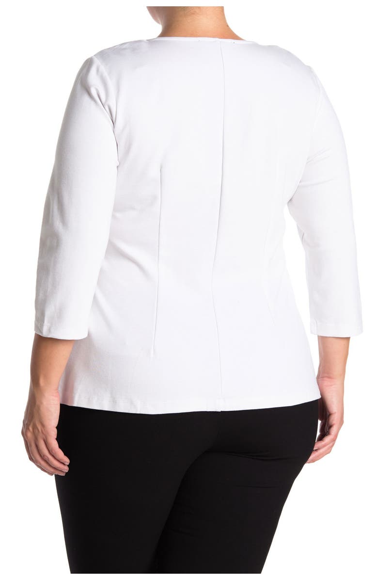 ELOQUII Asymmetrical Peplum Top, Alternate, color,