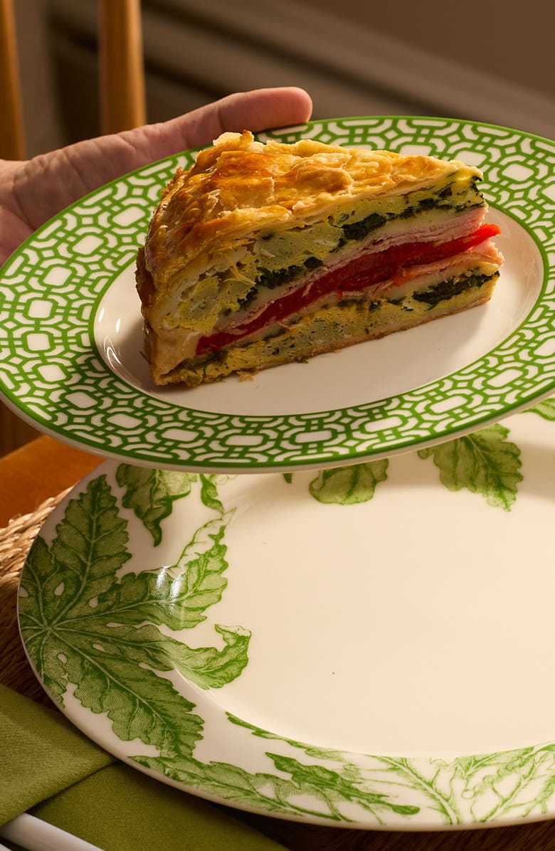 Caskata Freya Rimmed Dinner Plate - Porcelain - Set 4, Alternate, color,