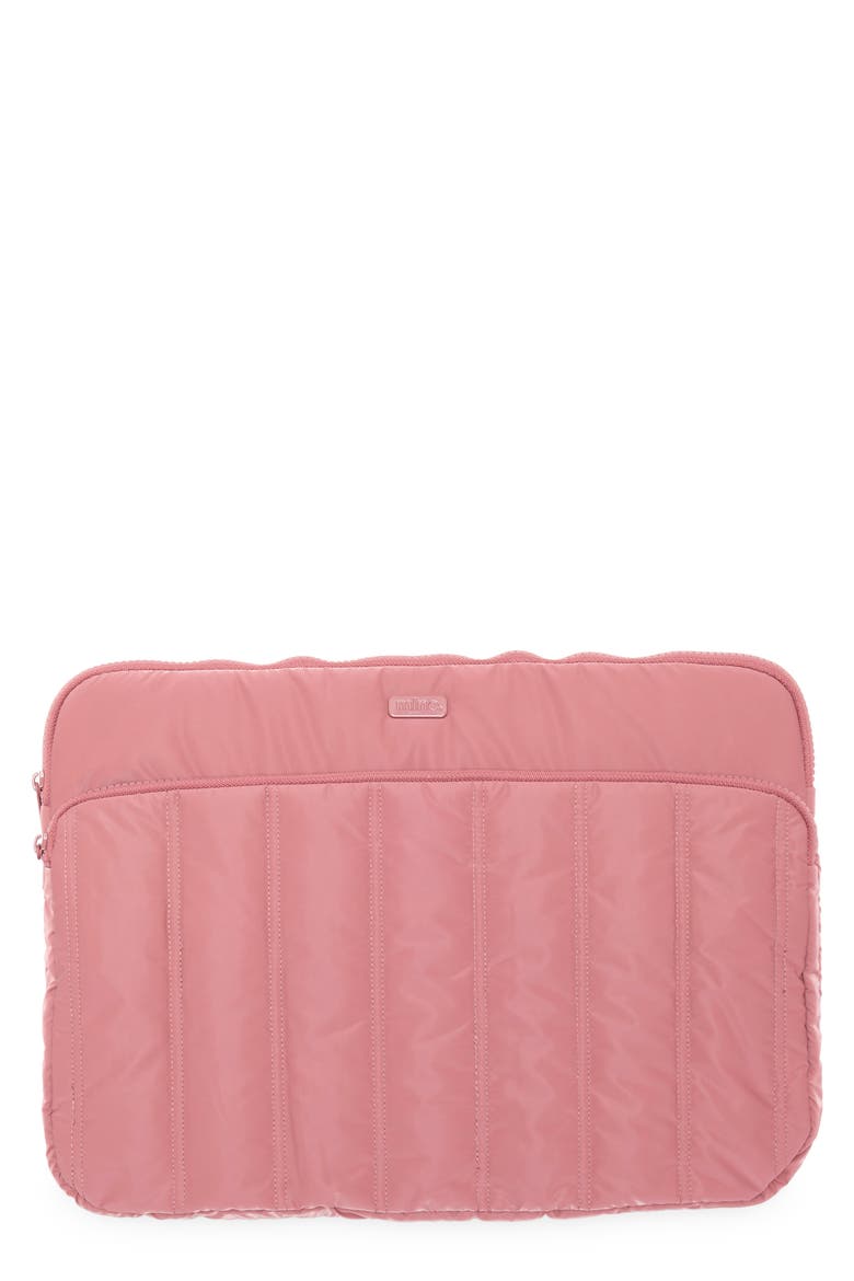 Linea Quilted Laptop Sleeve, Main, color, DESERT ROSE