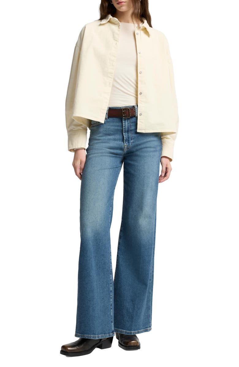 7 For All Mankind Jo Ultra High Waist Wide Leg Jeans, Alternate, color, Sea Level