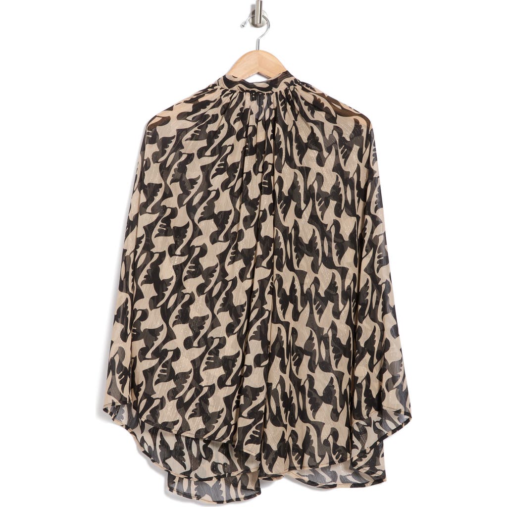 Shop Renee C Bell Sleeve Mesh Top In Black