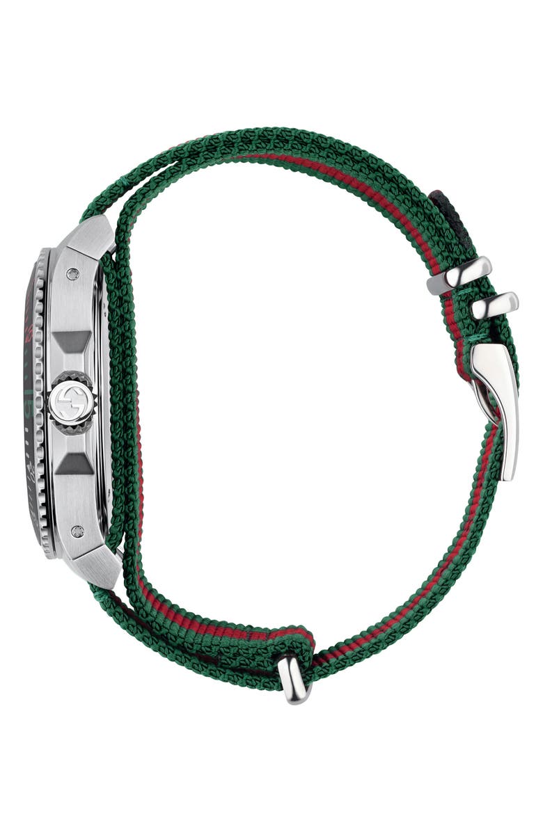 Gucci Dive Nylon Strap Watch, 45mm, Alternate, color,