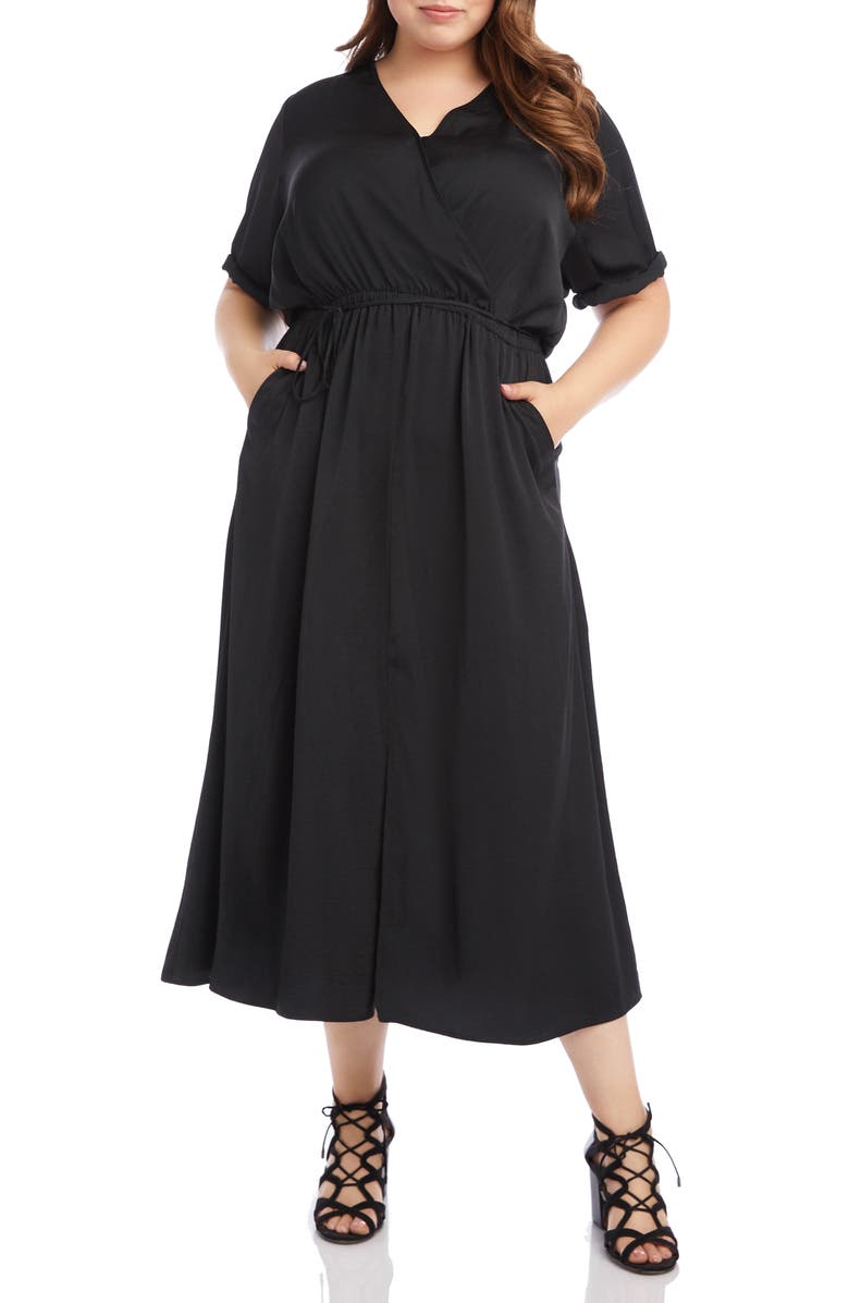 Karen Kane Cuffed Sleeve Midi Dress, Main, color,