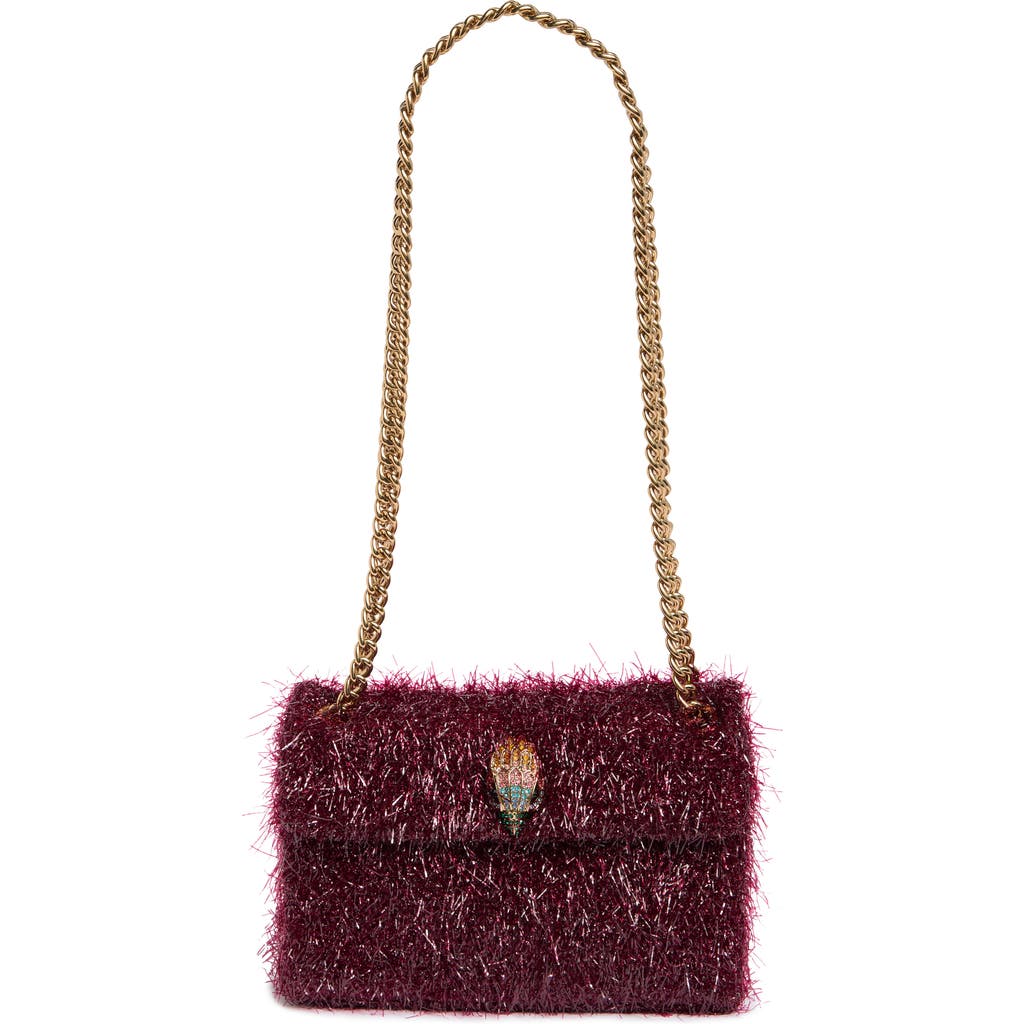 Shop Kurt Geiger London Mini Kensington Tinsel Crossbody Bag In Medium Red
