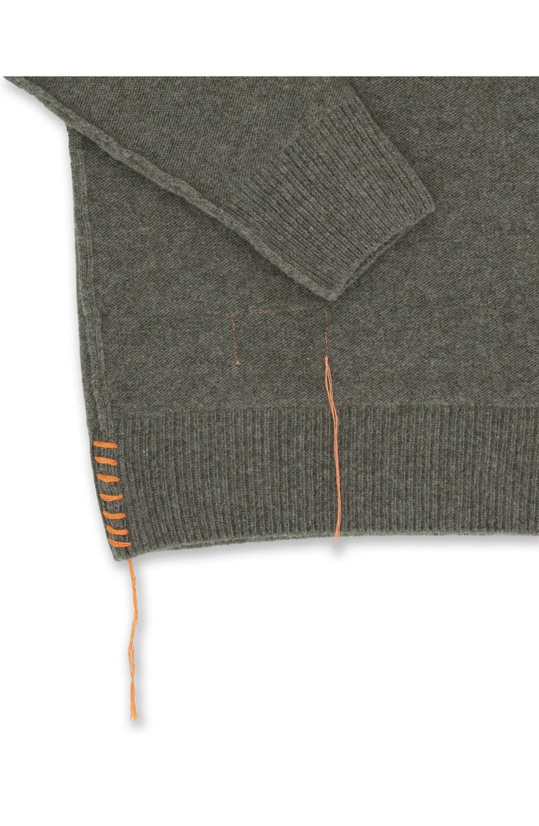 Fortela Yale Wool Sweater with Collar and Zip, Alternate, color, Army Green