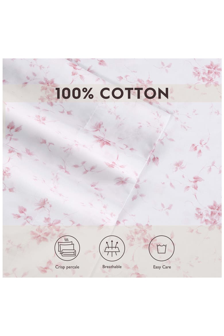 Garden 300 Thread Count Cotton Set of 2 Pillowcases, Alternate, color, TEA ROSE