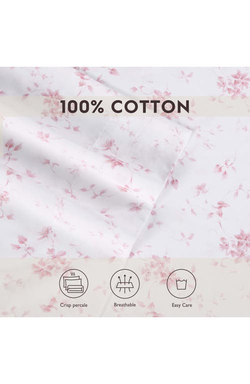Laura Ashley Garden 300 Thread Count Cotton Sateen Sheet Set In Pink