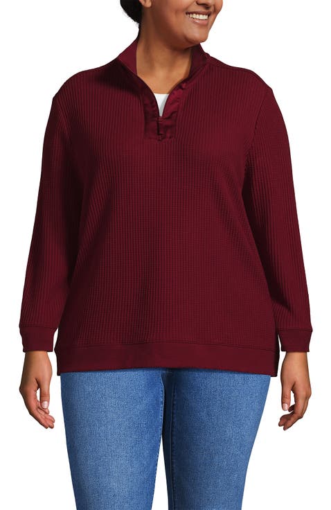 Long Sleeve Waffle Quarter Zip Pullover