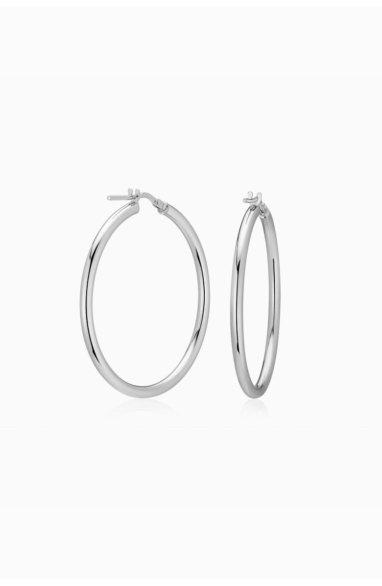 Oradina Sterling Silver Everyday Hoops Earrings, Main, color, Silver