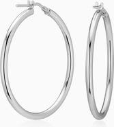 Oradina Sterling Silver Everyday Hoops Earrings
