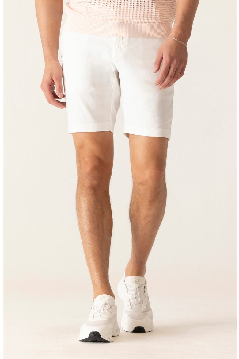 Oasis 8.5-Inch Linen Blend Bermuda Shorts, Main, color, WHITE
