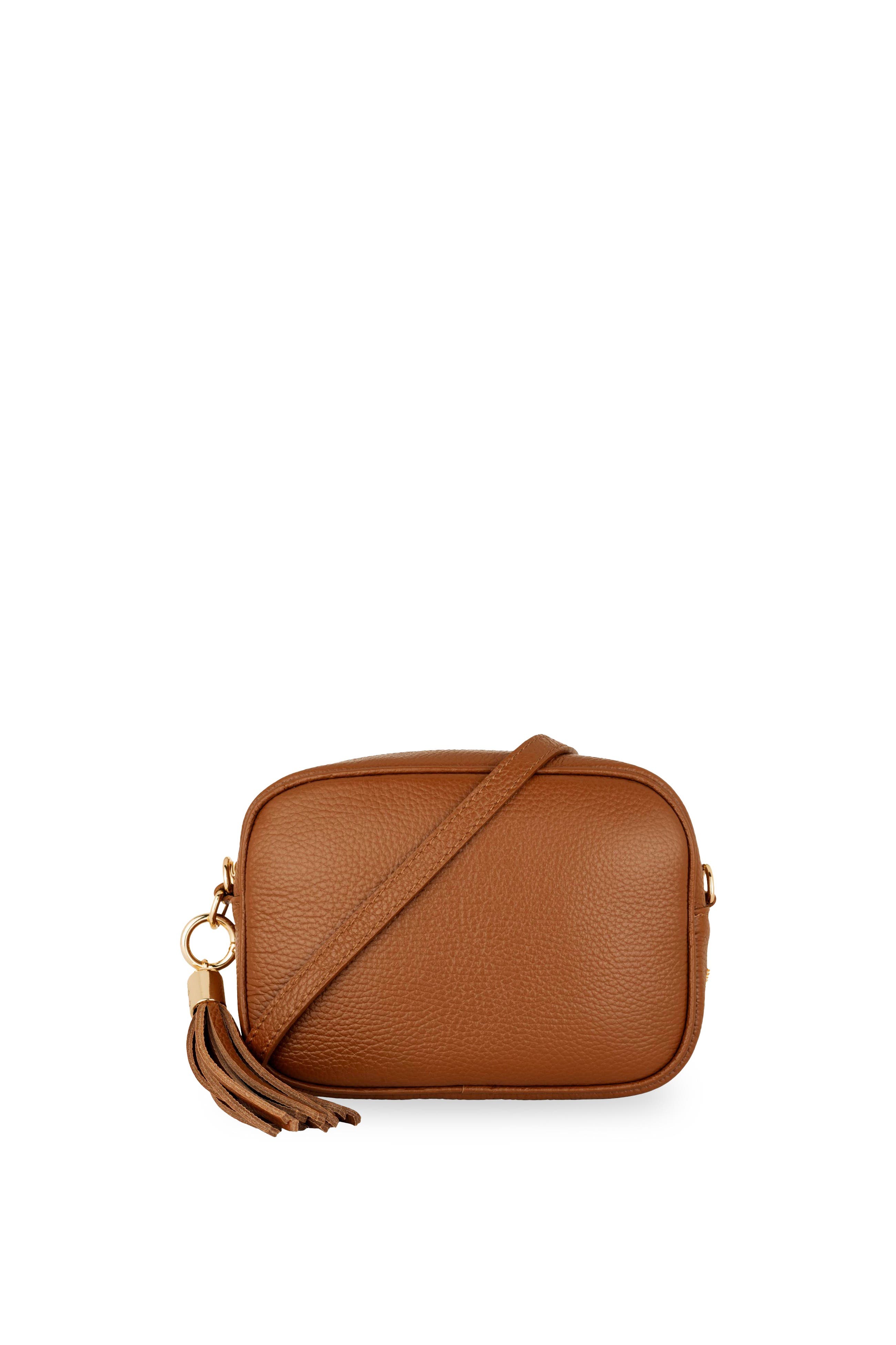 The Tassel Leather Crossbody Bag, Main, color, Tan