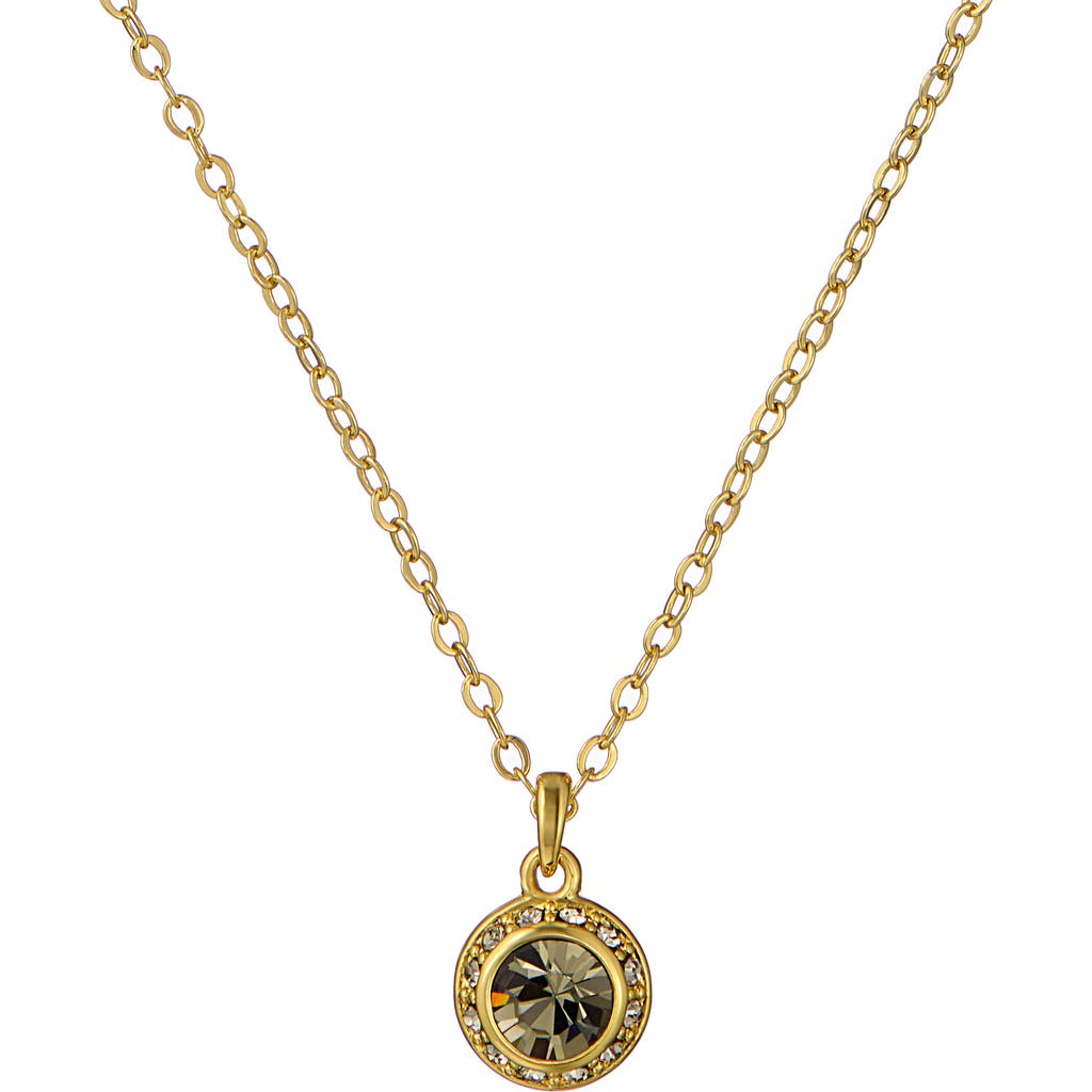 Ted Baker Soltell Solitaire Sparkle Crystal Pendant Necklace In Gold