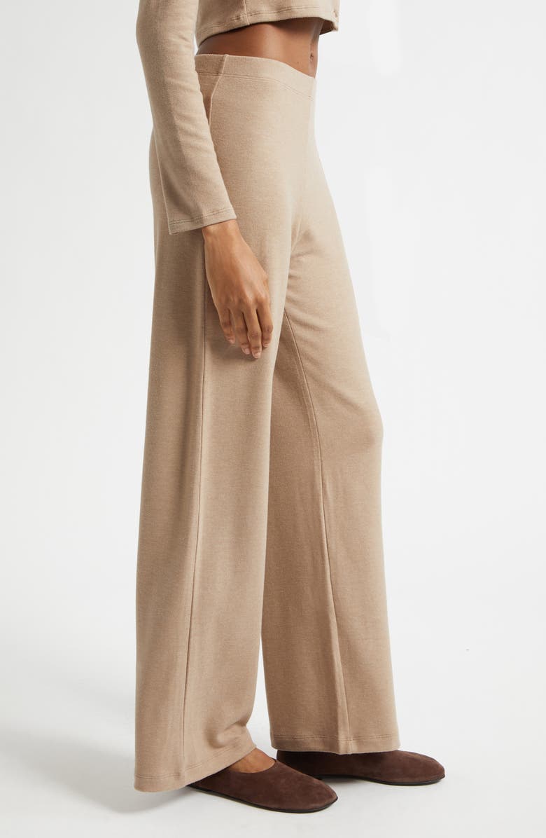 LESET Lauren Wide Leg Knit Pants, Alternate, color, Sable