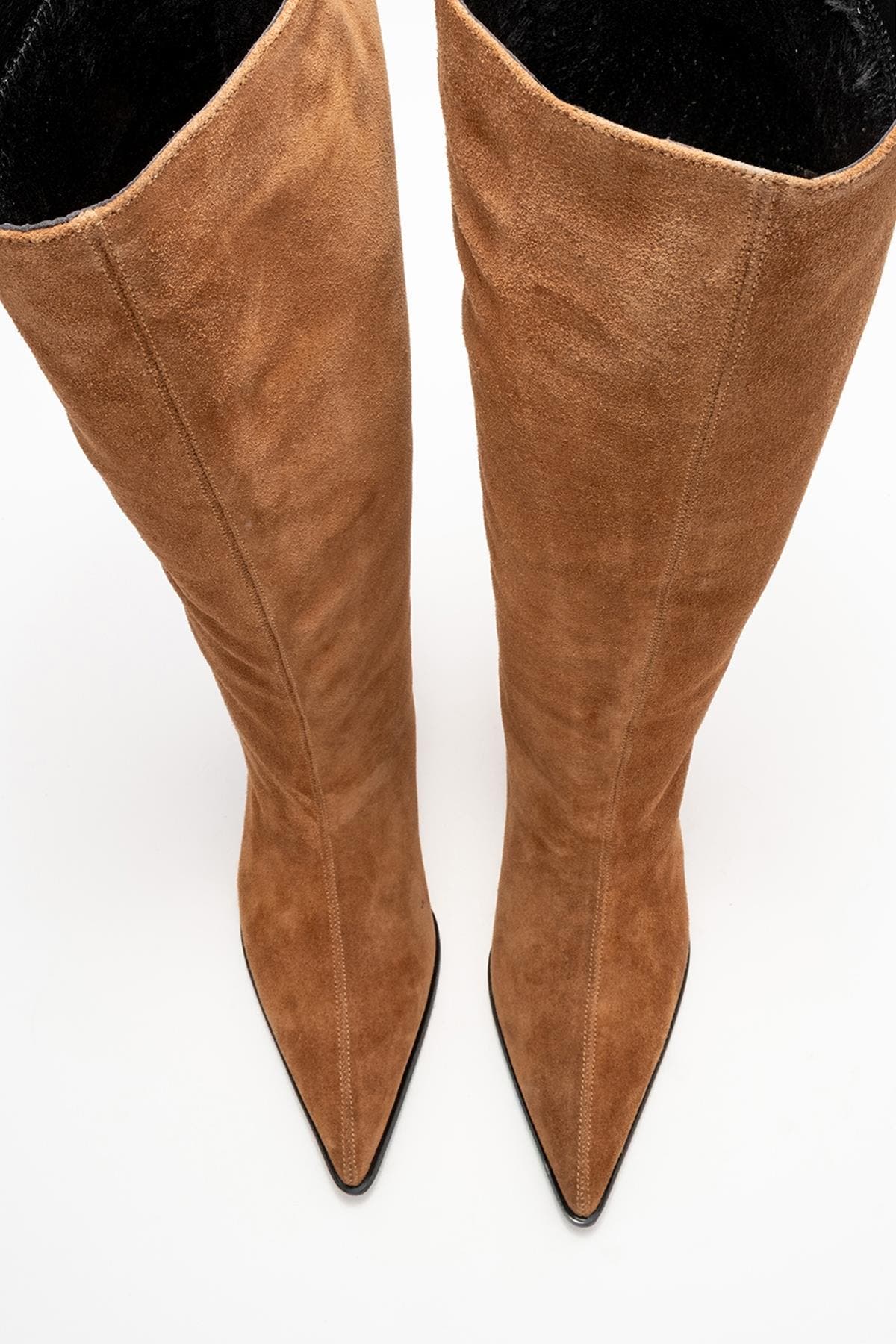 Siora Leather Knee High Boot, Alternate, color, Cognac Suede Leather