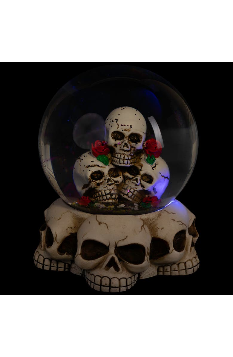 Northlight LED Lighted Skulls and Roses Halloween Snow Globe with Sound - 6", Alternate, color, 