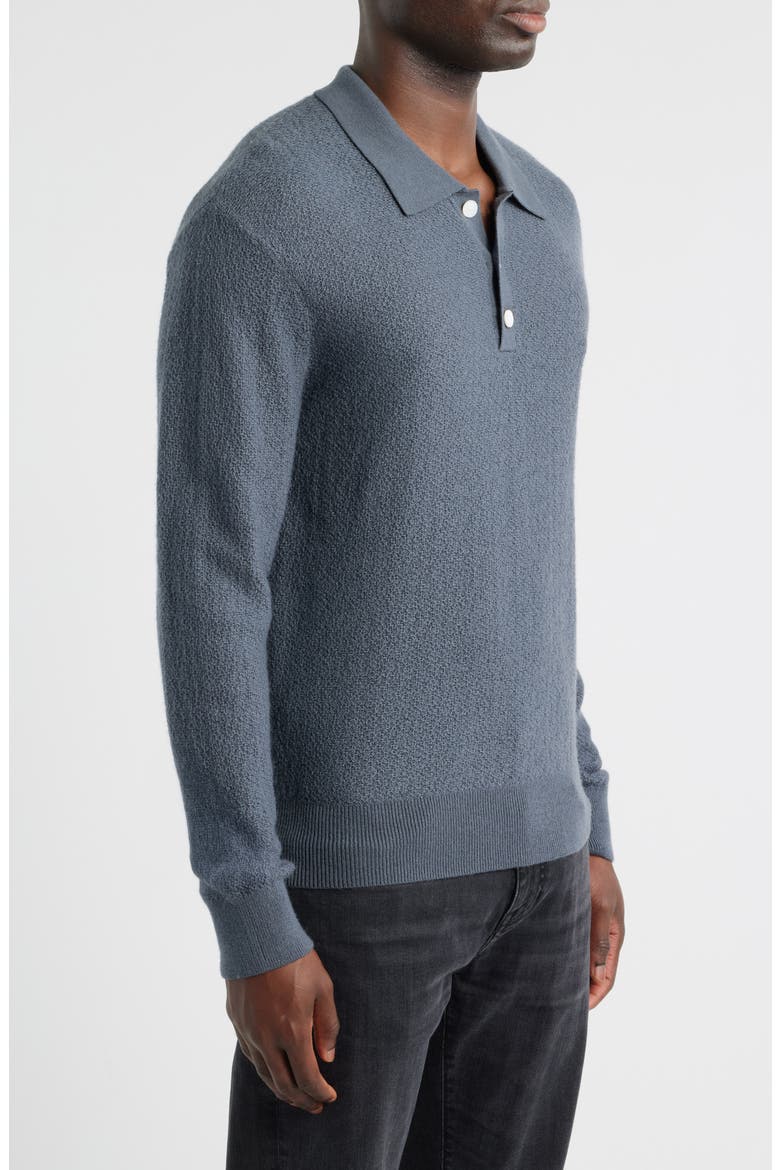 Long Sleeve Wool Polo Sweater, Alternate, color, BLUE GREY
