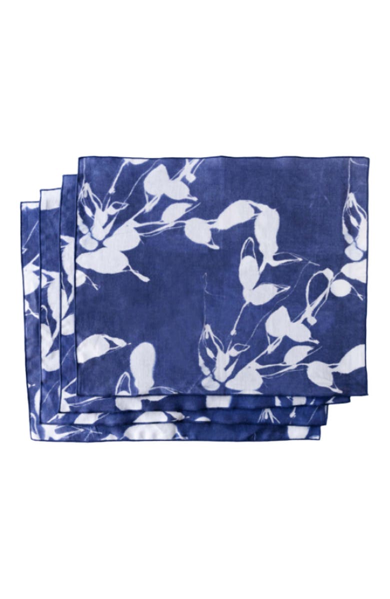 Goldie Home Porto Print in Indigo Placemat Set of 4, Main, color, Indigo