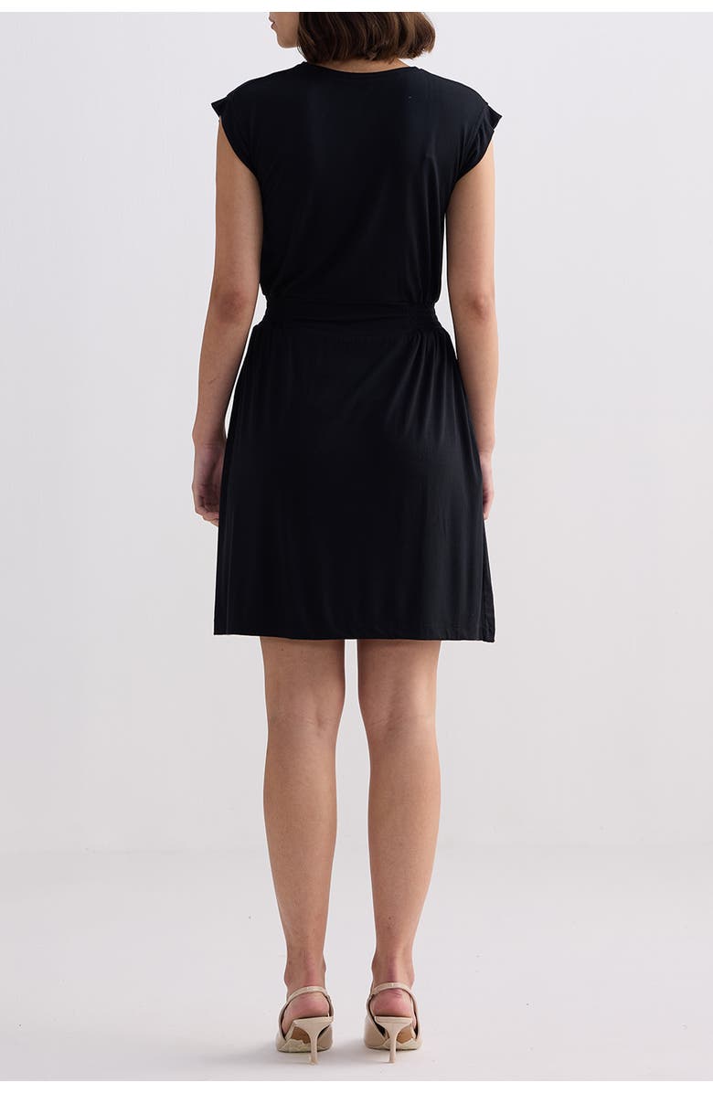 Reistor Short Dress With Smocking Side Detail, Alternate, color, Black