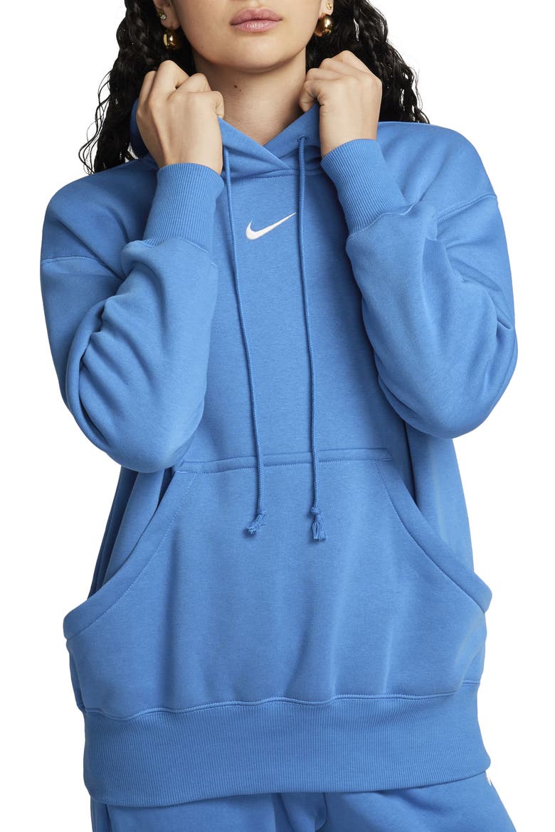 Sportswear Phoenix Fleece Oversized Pullover Hoodie, Main, color, STAR BLUE/SAIL