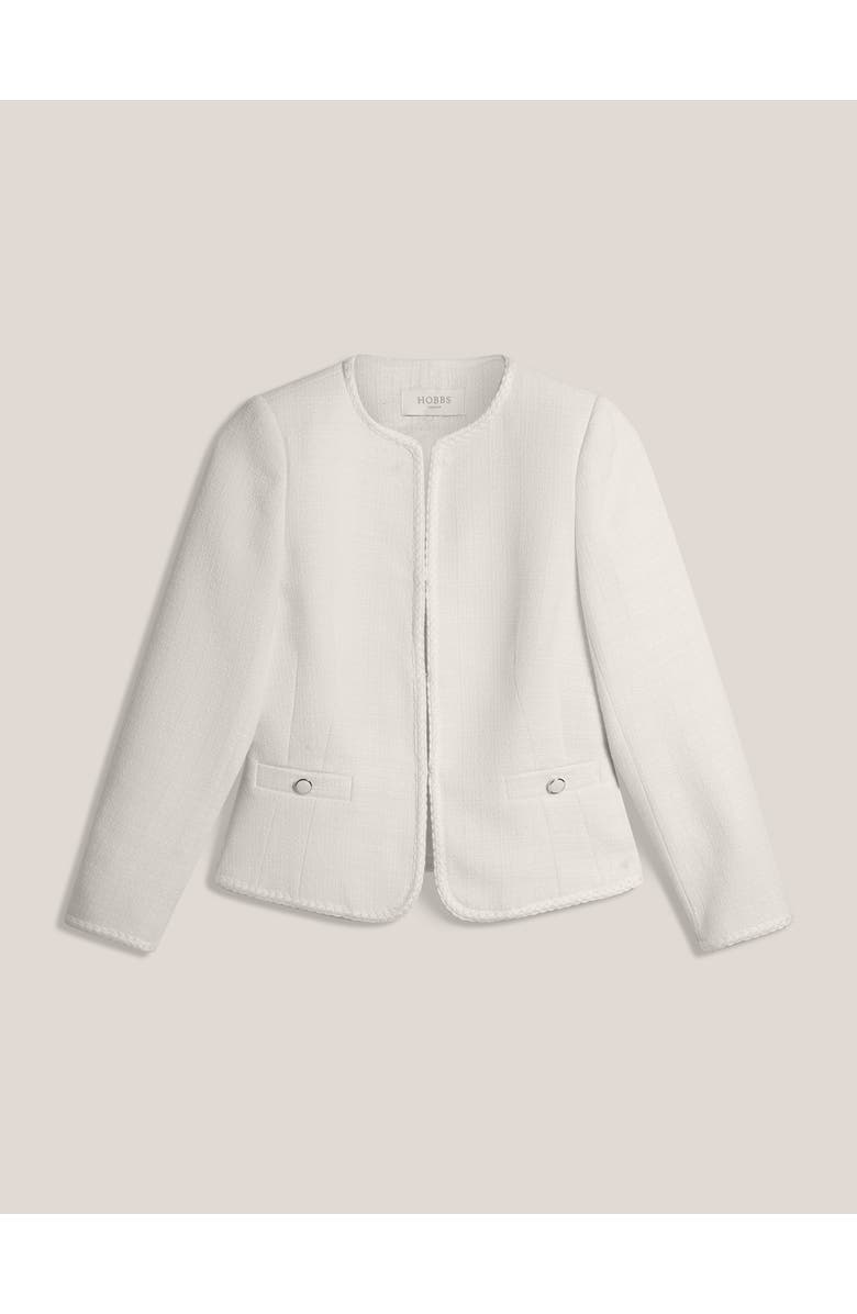 HOBBS LONDON Otillia Textured Jacket, Alternate, color, Ivory