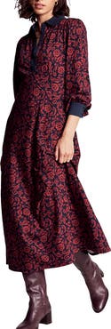 Boden Floral Empire Waist Cotton & Modal Shirtdress