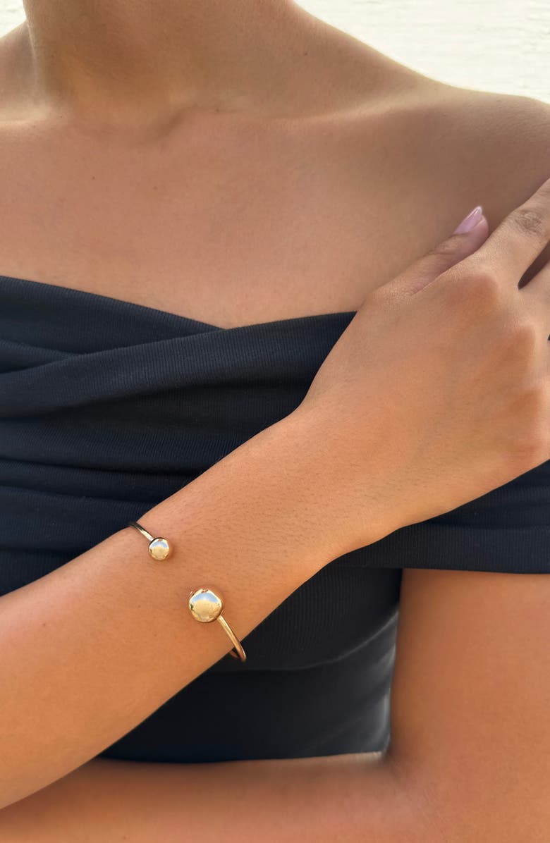 Adornia Spheres Cuff Bracelet, Alternate, color, Gold