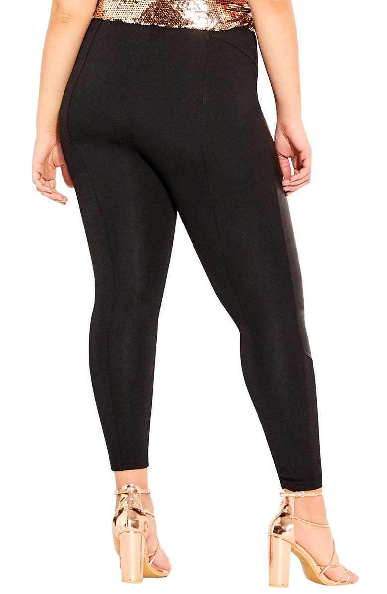 City Chic Good Vibes Faux Leather Leggings, Alternate, color,