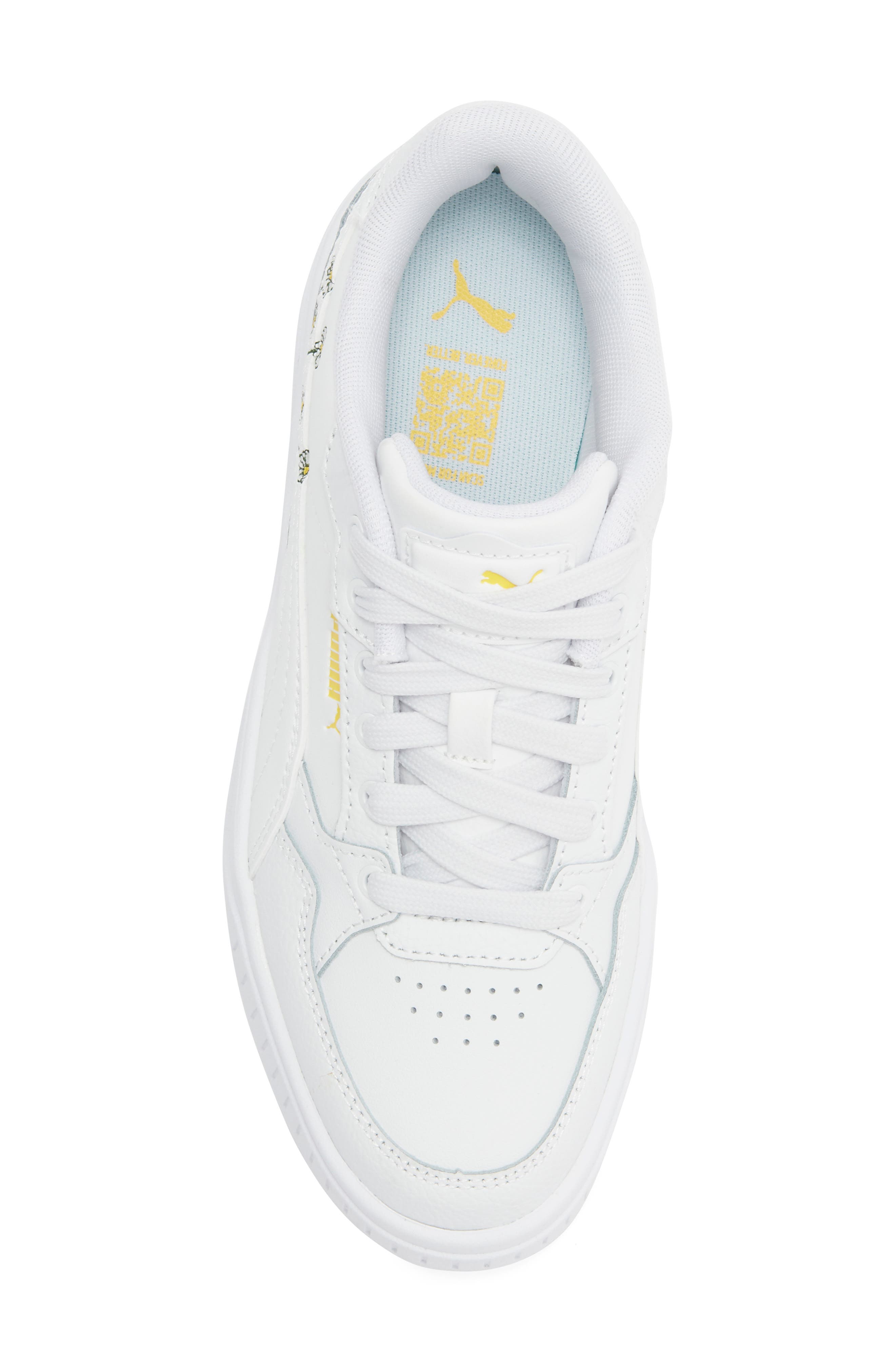 PUMA Karmen II Idol Floral Platform Sneaker, Alternate, color, Puma White/ Puma White/ Yellow
