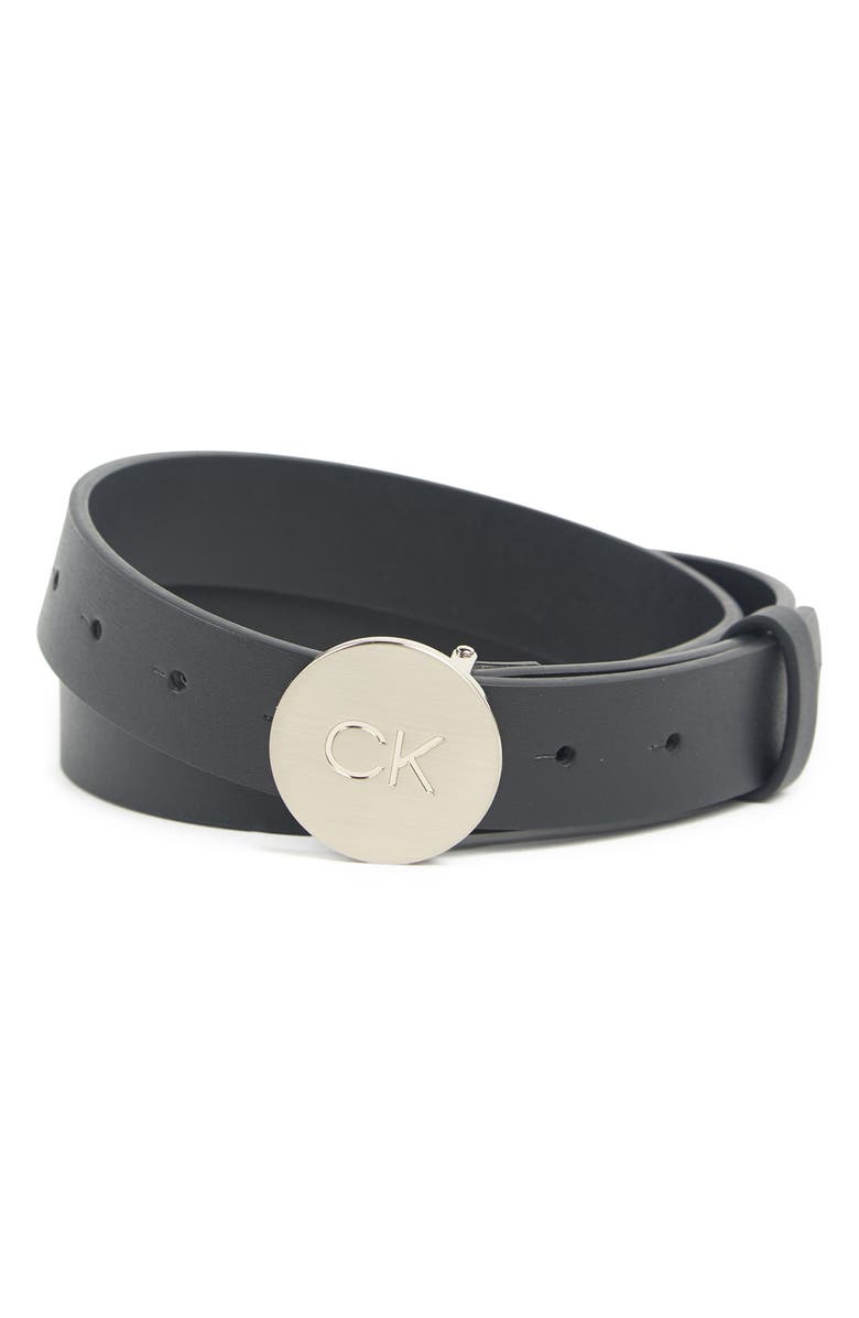 Calvin Klein Faux Leather 28mm Belt, Main, color,