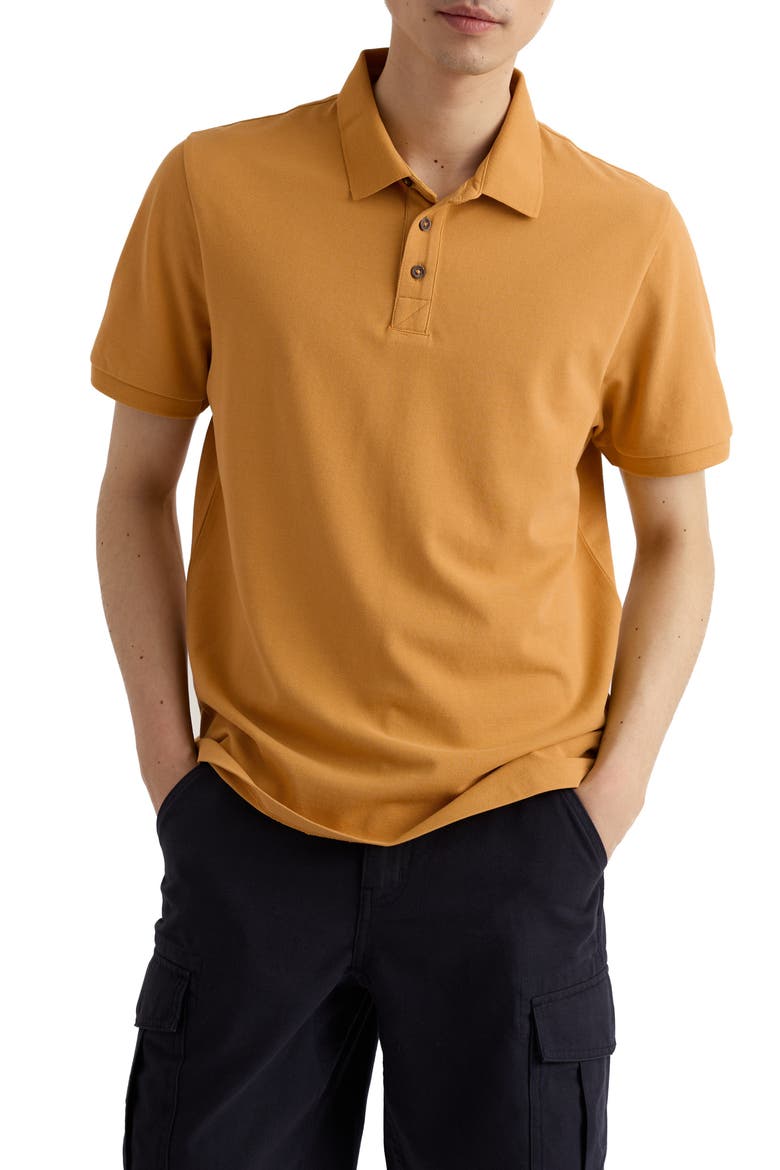 Balefire Organic Cotton Polo, Main, color, MUSTARD SEED