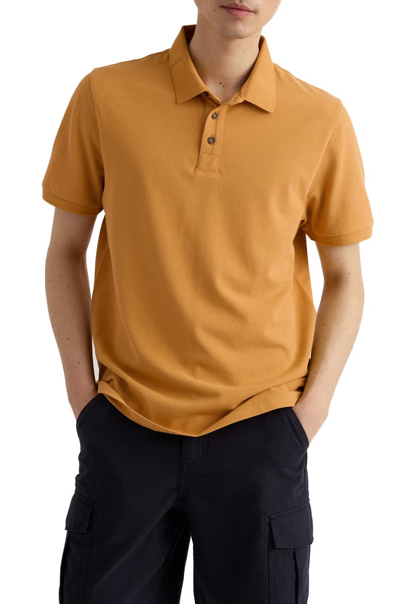 Seasalt Cornwall Balefire Organic Cotton Polo, Main, color, Mustard Seed