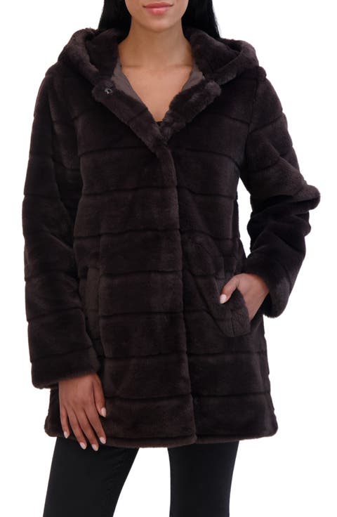 Hooded Faux Fur Jacket