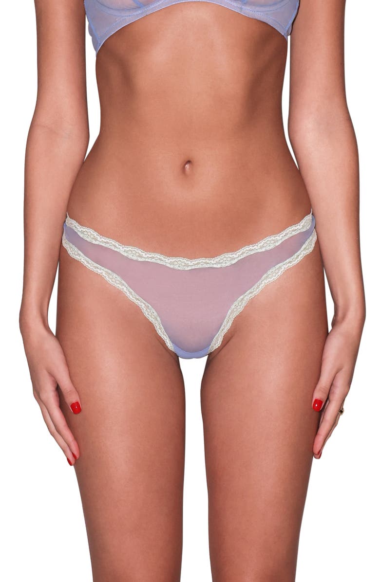 Fleur Du Mal Sheer Tulle Thong, Main, color, Daydream