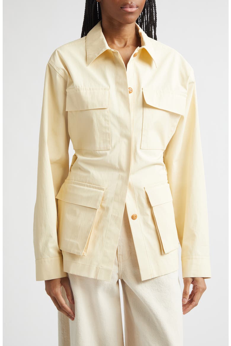 Coated Cotton Field Jacket, Alternate, color, BUTTER