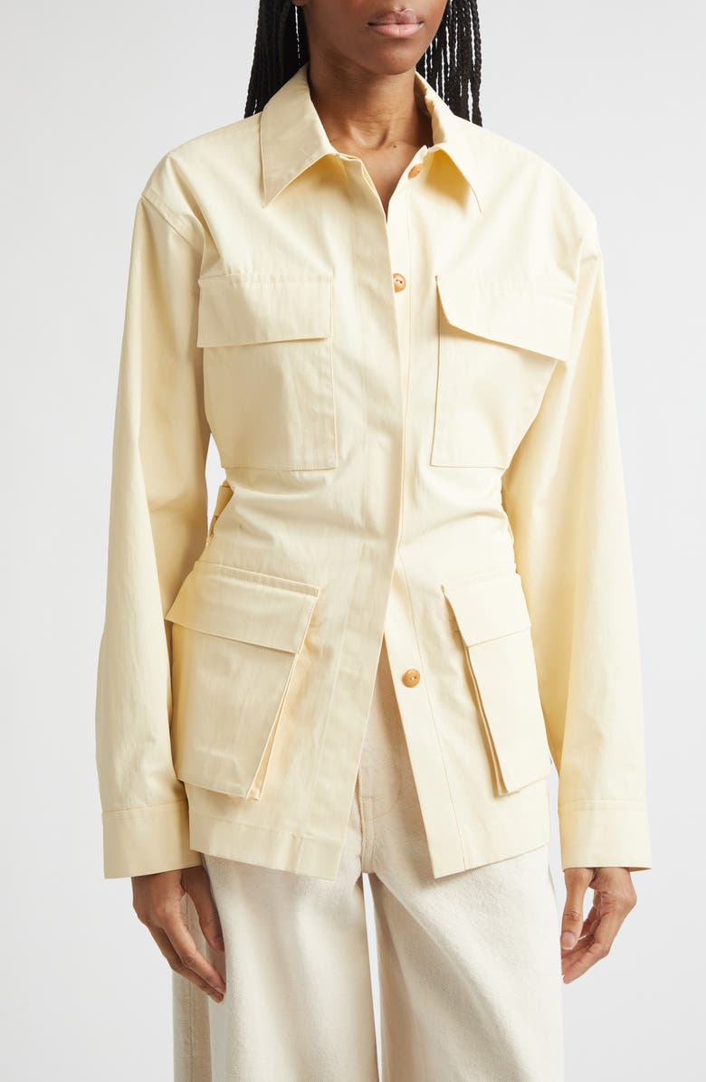 OSSOU Coated Cotton Field Jacket, Alternate, color, Butter