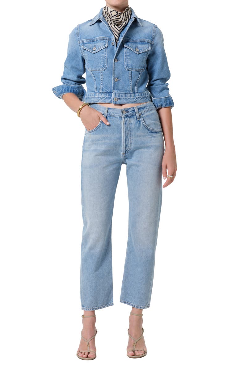 Citizens of Humanity Winslow High Waist Ankle Boyfriend Jeans, Alternate, color, Ritual Light Indigo