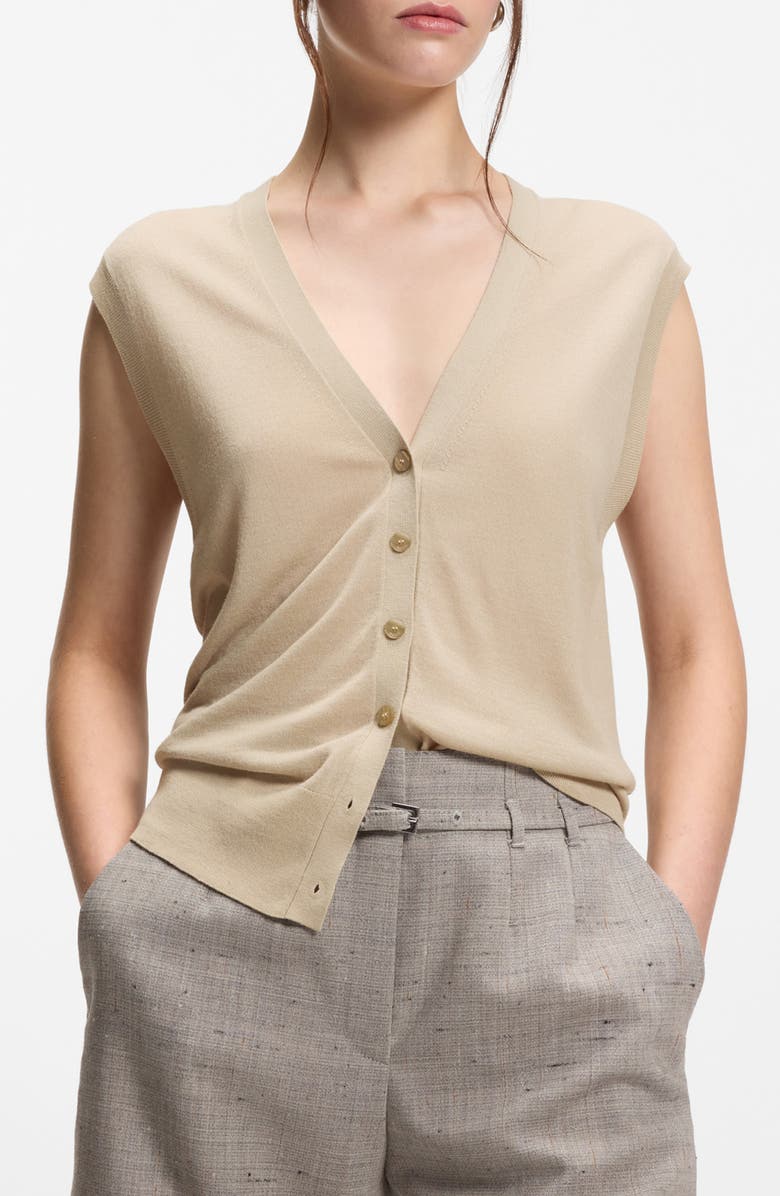BOSS Fumi Sweater Vest, Main, color, Pumice
