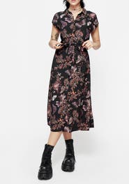 Disturbia Eloise Floral Butterfly Print Midi Dress