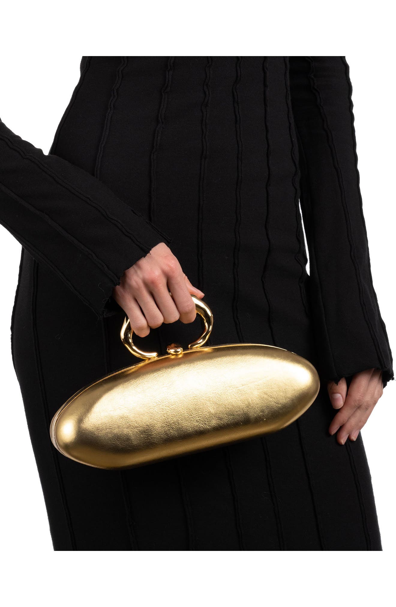 Alexis Bittar Molten Bullet Leather Minaudière, Alternate, color, 