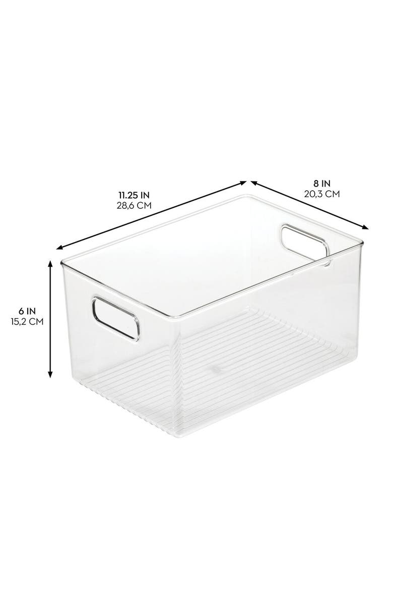 Pantry Organizer Bins with Handles - Storage Bins for Cabinets or Fridge - Set of 4 - Clear, Alternate, color, Clear