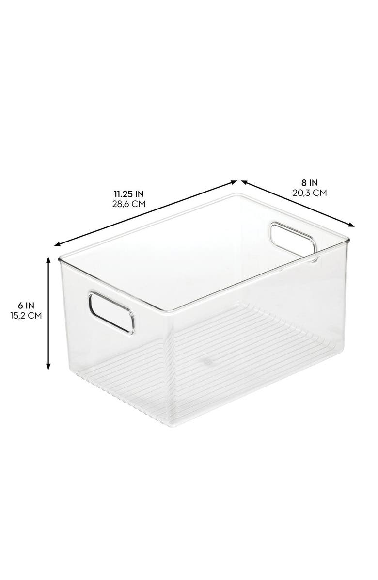 iDesign Pantry Organizer Bins with Handles - Storage Bins for Cabinets or Fridge - Set of 4 - Clear, Alternate, color, 