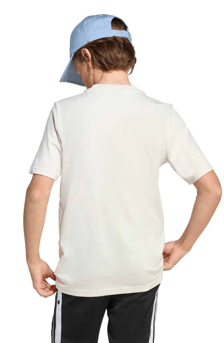 adidas Originals Kids' Essentials Embroidered Trefoil Logo Cotton T-Shirt, Alternate, color, Cloud White